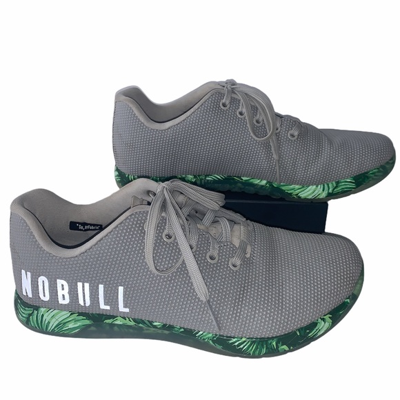 NOBULL Other - NOBULL Gray Palm Green Leaf Lace Up Sneakers